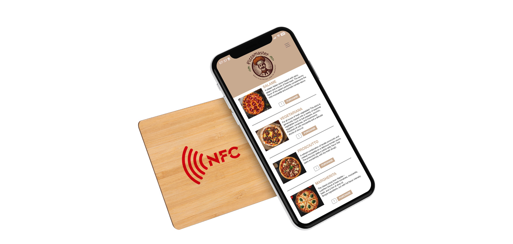 Digitale Speisekarten Software inkl. NFC-Produkt