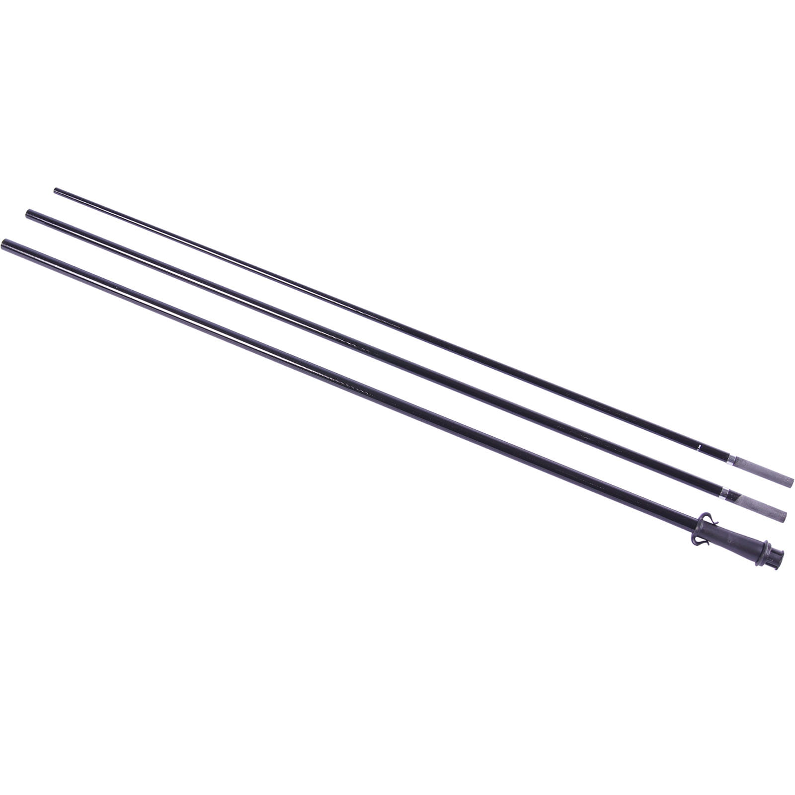 Mastset für Beachflag Easyflag, bestehend aus drei schwarzen Stangen, geeignet für quadratische Flaggen.