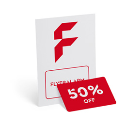 Flyer mit aufgeklebter Karte