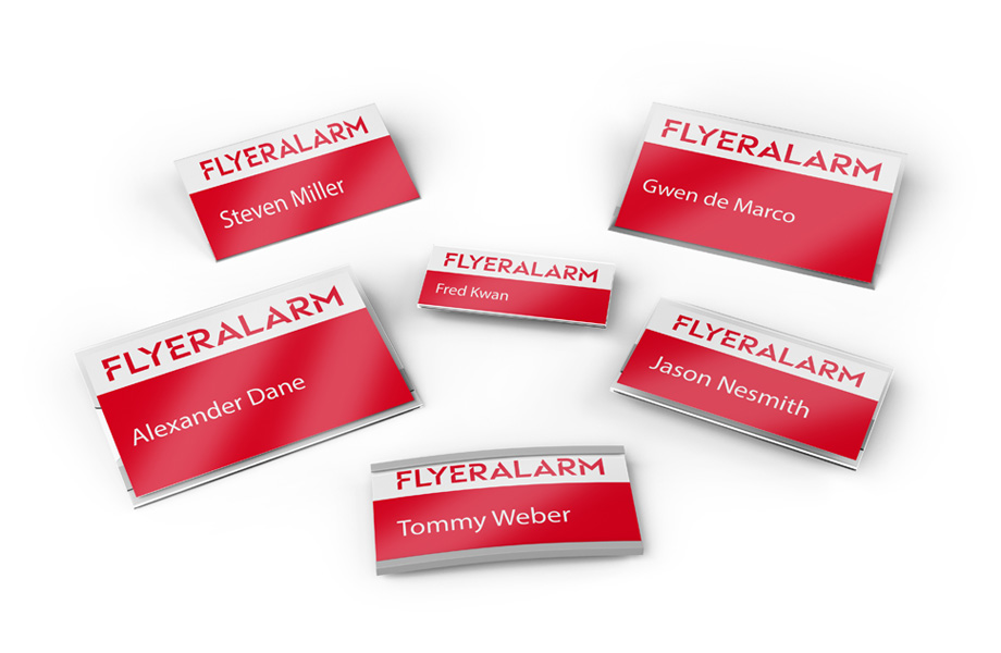 Namensschilder aus Kunststoff