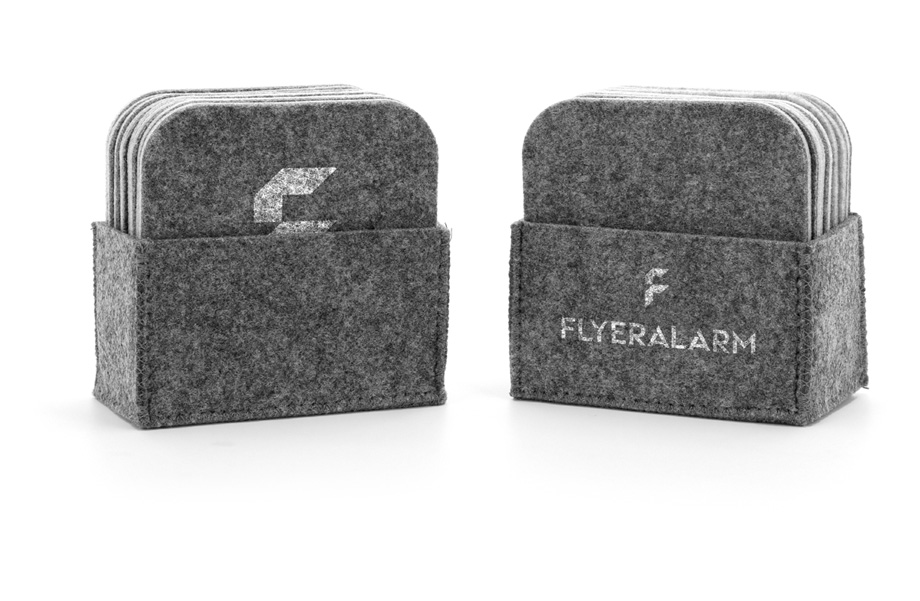 Filzuntersetzer im Set, zweifarbig