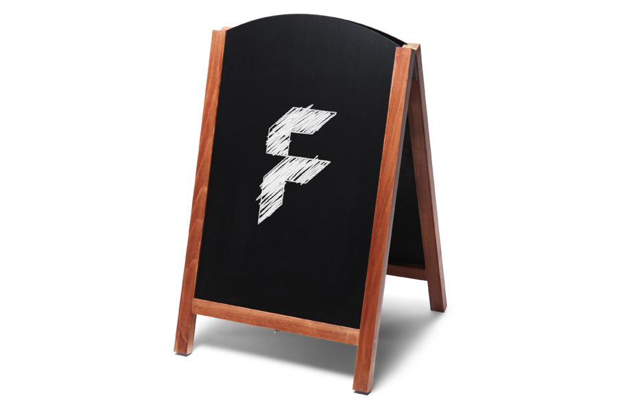 Kundenstopper Tafel, gebogen