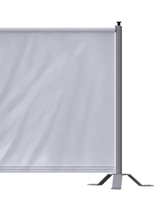 Rennsport Bande Fuß von ENTDECKER, graue, faltbare Rennsportbande mit stabiler Halterung.