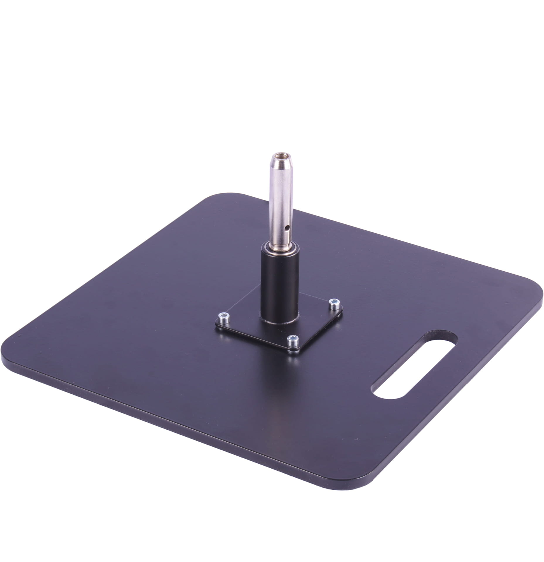 Bodenplatte für Beachflag, 9 kg schwer, mit Aufschraubfuß, quadratische Form, schwarz, mit Griff.