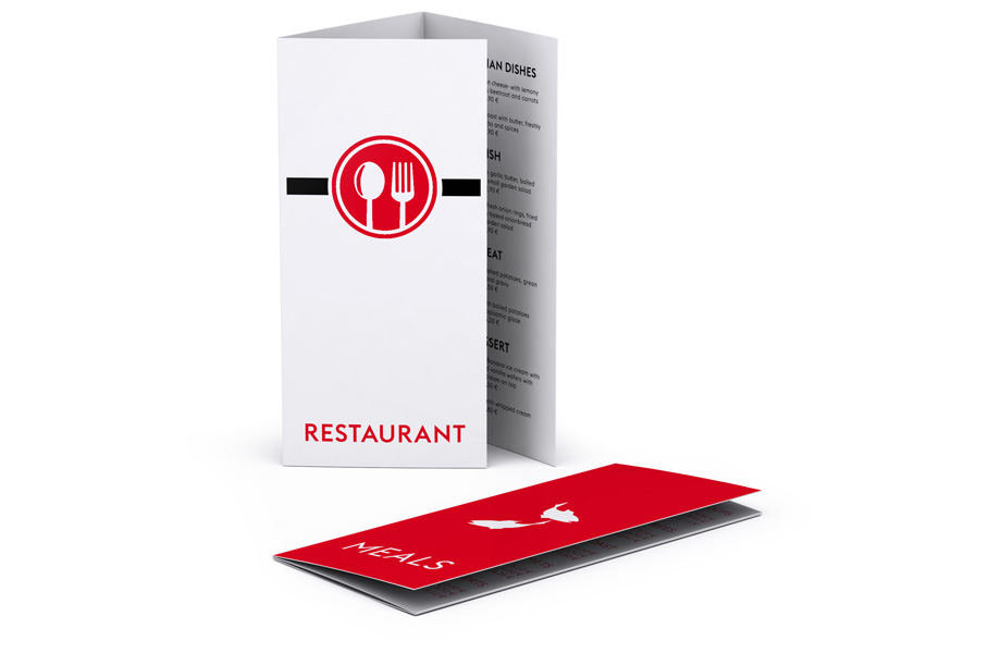 Speise- und Getränkekarten, Wickelfalz