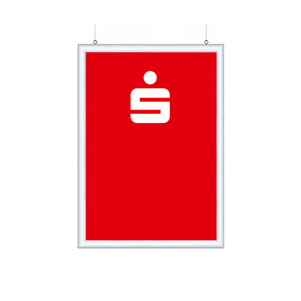 Sparkasse Hängerahmen Klapprahmen 25mm A1 Alu, doppelseitig, inkl. 2 Aufhängehaken