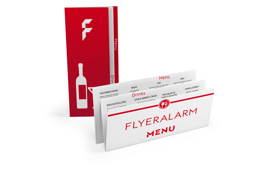 Speise- und Getränkekarten, Treppenfalz