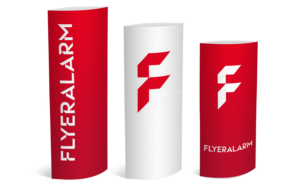 Werbesäulen Ellipse aus Wellpappe