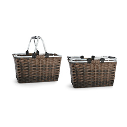 Einkaufskörbe geflochten, klappbare Henkel
