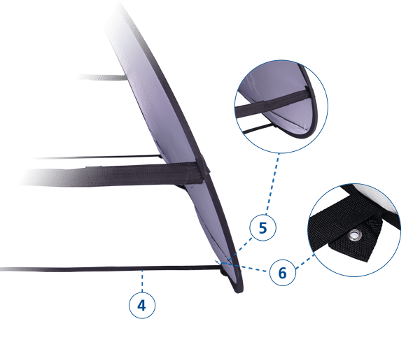 Detailansicht des Quickboard mit Fokus auf die Kanten und Befestigungselemente.