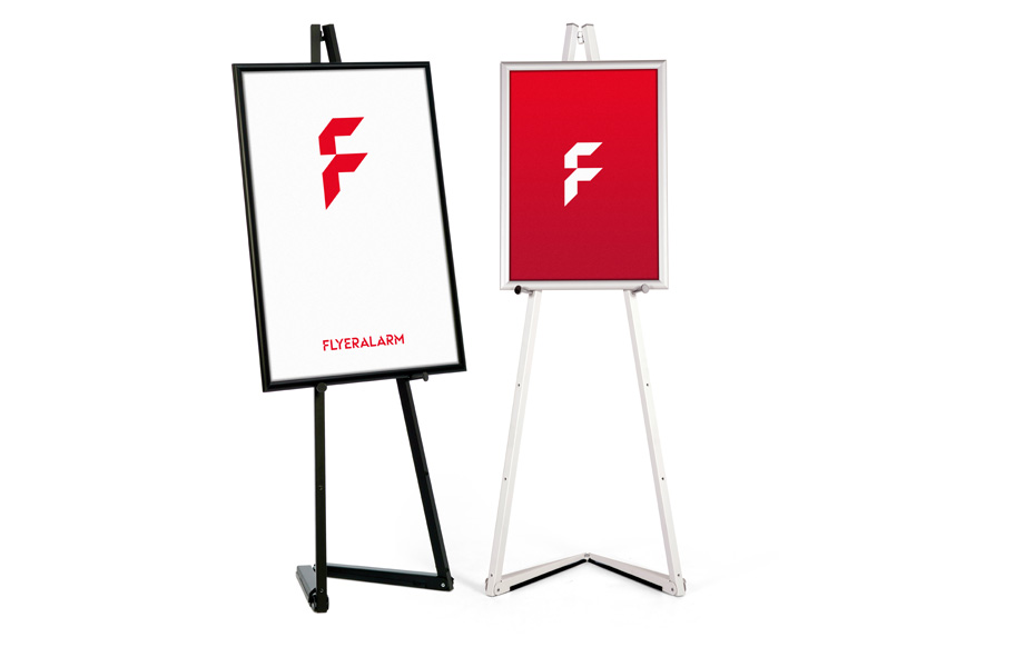 Mobile Staffelei aus Metall mit Klapprahmen