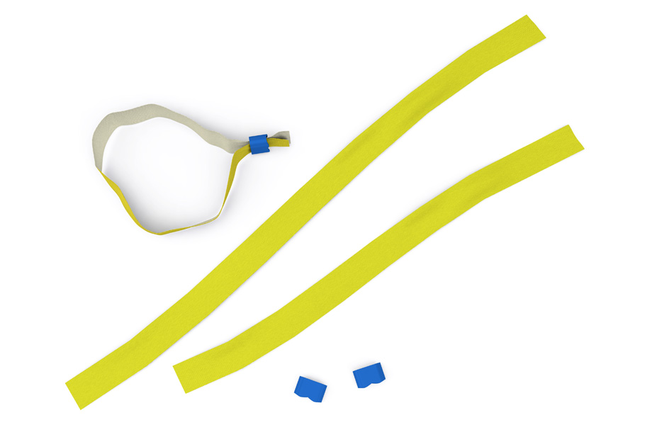 Kontrollbänder Stoff, unbedruckt und Standardmotive