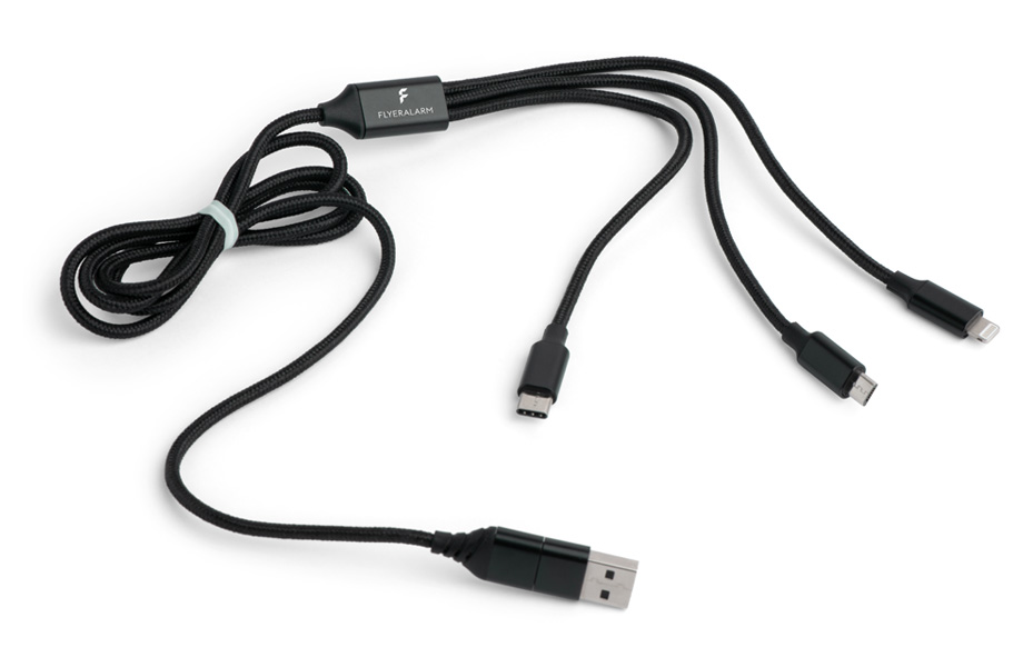 5-in-1-Lade- und Datenkabel, umwoben