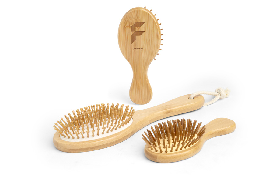 Bambus Haarbürsten mit Wunschnamen