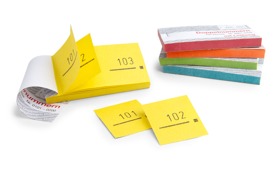 Nummernblöcke mit Doppelnummern